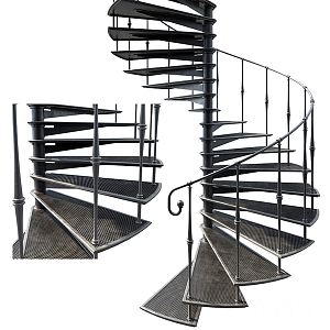 INDUSTRIAL LOFT ROTARY STAIRS 3d model