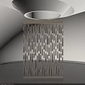 Modern Metal Partition With Vertical Strip Design In Contemporary Interior Space