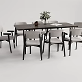 Modern Dining Table and Chair Combination Dining Table and Chair 3d model