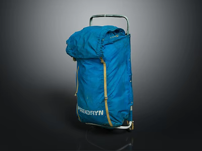 Stylish Blue TROUDLYM Trolley Backpack With Metal Frame And Rolling Wheels 3d model