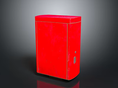 Red Secure Storage Cabinet With Lock And Key For Office Equipment 3d model