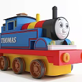 Colorful Electric Toy Thomas Train with Blue Red Yellow Cartoon Face for Kids Play