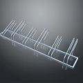 Sleek Metal Storage Rack With Multiple Parallel Bars And Shiny Reflective Surface 3d model