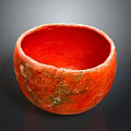 Vibrant Red Textured Ceramic Bowl For Daily Household Use And Decoration