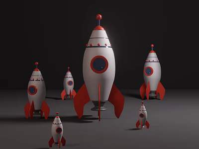 Modern Toy Rocket 3d model Modern Toy Rocket 3d model
