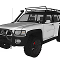 White Off Road Vehicle With Black Roof Rack Front Bumper And Off Road Tires