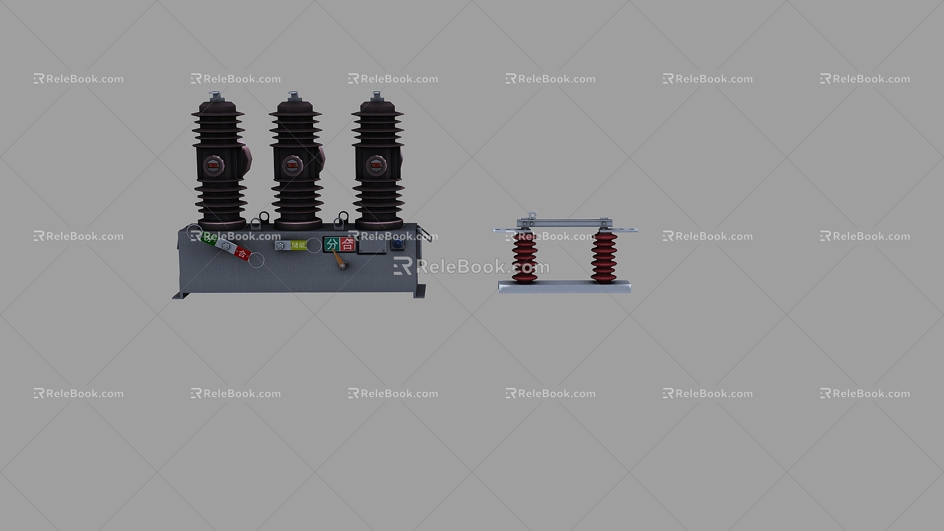 Circuit breaker isolating knife switch 3d model