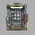 Modern Daily Necessities Vending Machine with Multiple Compartments and Gray Yellow Design