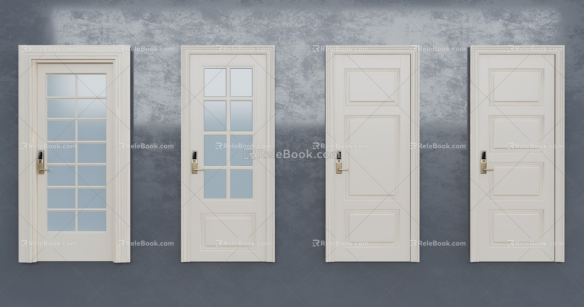 Modern single door combination single door 3d model