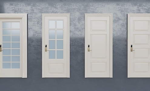 Modern single door combination single door 3d model