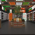 Modern Bright Fruit Shop Interior With Neat Fresh Produce Display And Functional Checkout Counter