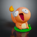 Cute 3D Pokemon Charmander Character With Fire And Open Mouth 3d model