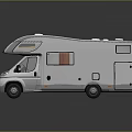Sleek Modern Silver Camper Van Exterior With Roof Equipment And Side Windows 3d model