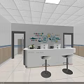 Spacious Hospital Ward Interior With Blue Curtains White Beds And Medical Equipment