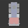 Lego Style Red And Blue Truck Model With Cab Trailer And Wheels