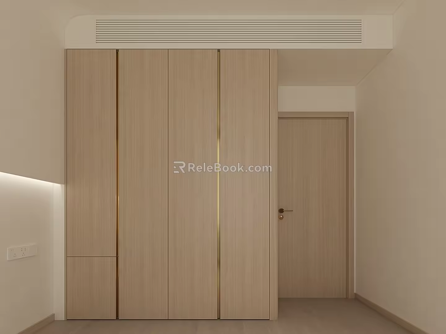 There is a sub-mother handle CAD in the sub-mother handle of the cabinet door. 3d model