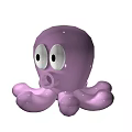 Purple Octopus Doll With Big Round Eyes Open Mouth And Soft Tentacles