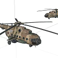 Two Military Camouflage Helicopters With Red Star Markings And Number 707 On White Background