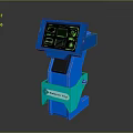 Blue Self Service Kiosk with Green Interface Display Screen and Dynamic Type Label