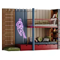 Stylish Basketball Themed Kids Bunk Bed With Storage Drawers Safety Ladders And Comfortable Pillows