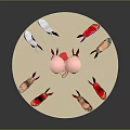 Colorful High Heels Display With Pink Mannequin Legs On Round Stand