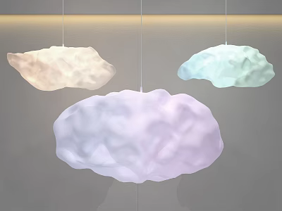 Unique Irregular Shaped Pendant Lights in Cloud Like Design for Interior Lighting 3d model