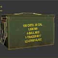 Green Military Ammunition Box With 50 Caliber Link M9 Ball M33 And Tracer M17