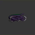 Futuristic Purple And Green Mechanical Structure With Curved Green Top And Metallic Supports
