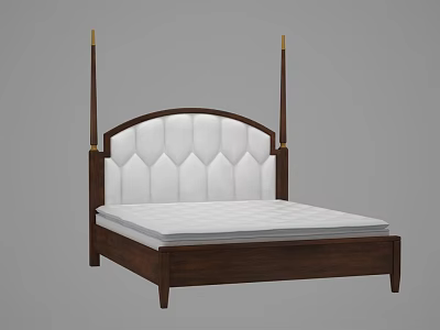 American Double Bed 3d model American Double Bed 3d model