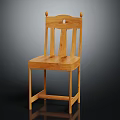 Wooden Chair For Home Furniture With Simple Design Curved Back And Carved Details