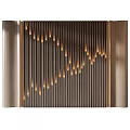 Elegant Modern Luxury Background Wall With Vertical Slats Design And Warm Embedded Lighting 3d model