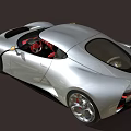 Silver Sports Car With Sleek Aerodynamic Design Transparent Roof And Red Leather Seats