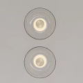Two Modern Round Wall Lights With Glass Shade Mounted on Gray Wall 3d model