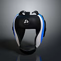 Black White And Blue Boxing Helmet With JK Logo Design