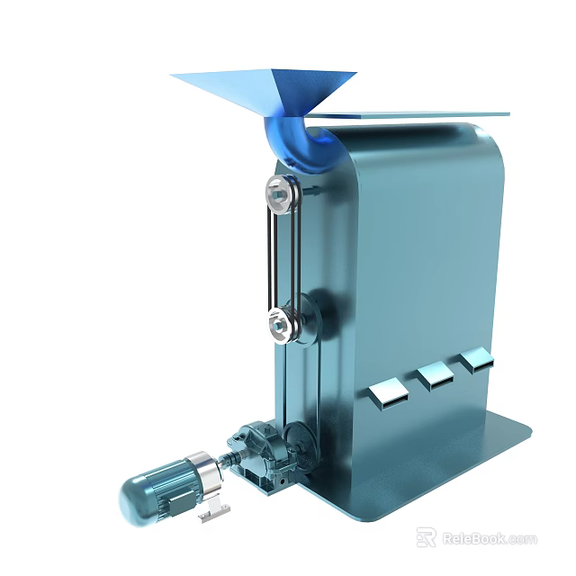 Industrial Mechanical Apparatus With Metal Frame Blue Components And Gear Mechanism 3d model 