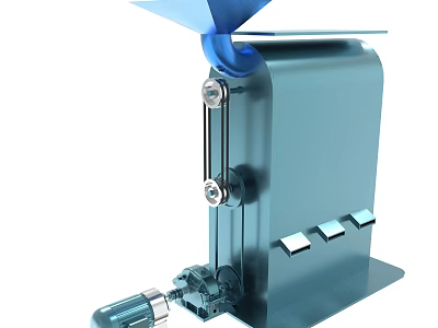 Industrial Mechanical Apparatus With Metal Frame Blue Components And Gear Mechanism 3d model