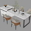 Nakajima counter bar counter operating table dining table and chairs 3d model