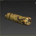 Golden Yellow Rolled Pastry With Dark Stripes On Surface