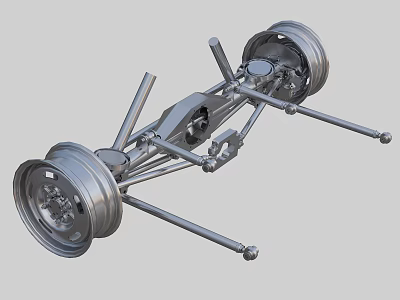 Industrial Equipment Mechanical Chassis With Metal Frame Wheels And Suspension Components 3d model