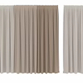 Luxurious Layered Curtains In Beige Brown And Gold Tones For Window Decoration