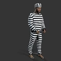Realistic Prisoner Modern Realistic Figure Man Prisoner Prisoner Prisoner Clothes 3d model