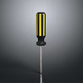 Professional Hardware Tool Screwdriver with Black and Yellow Handle and Metal Shaft