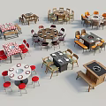 Various Stylish Dining Table Sets With Colored Chairs Checkered Tablecloths And Wooden Frames