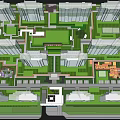 Residential Landscape With High Rise Buildings Lush Greenery Gardens And Walkways
