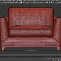 Modern Light Gray Single Sofa With Upholstered Seat And Armrests Design 3d model