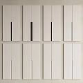 Sleek Modern White Cabinet Doors With Black And White Elongated Handles Arrangement