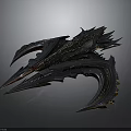Futuristic Cosmic Spaceship With Advanced Aerospace Design And Sharp Structural Details