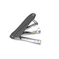 Gray Metal Stapler With Ergonomic Handle And Staple Loading Tray