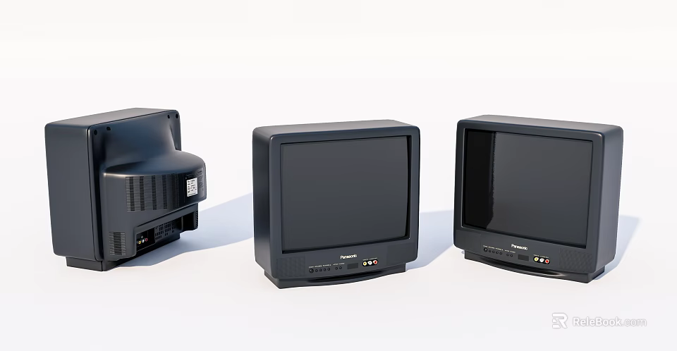 Vintage CRT Televisions Showcase Classic Retro Design and Old Fashioned Screens 3d model 