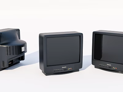 Vintage CRT Televisions Showcase Classic Retro Design and Old Fashioned Screens 3d model